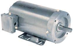 US Motors - 3/4 hp, TEFC Enclosure, No Thermal Protection, 1,750 RPM, 208-230/460 Volt, 60 Hz, Three Phase Energy Efficient Motor - Size 56HC Frame, Rigid Mount, 1 Speed, Ball Bearings, 2.4-2.4/1.2 Full Load Amps, F Class Insulation, Reversible - Exact Industrial Supply