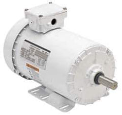US Motors - 7-1/2 hp, TEFC Enclosure, No Thermal Protection, 1,760 RPM, 208-230/460 Volt, 60 Hz, Three Phase Energy Efficient Motor - Size 213 Frame, Rigid Mount, 1 Speed, Ball Bearings, 20.1-18.3/9.1 Full Load Amps, F Class Insulation, Reversible - Exact Industrial Supply