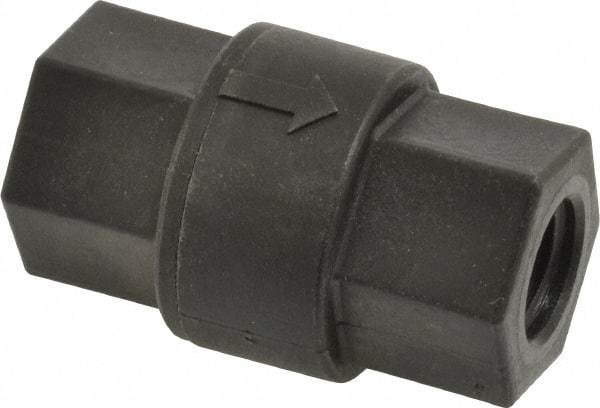 Specialty Mfr - 1/4" Polypropylene Check Valve - Inline, FNPT x FNPT, 125 WOG - Exact Industrial Supply