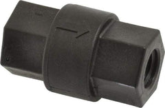 Specialty Mfr - 1/4" Polypropylene Check Valve - Inline, FNPT x FNPT, 125 WOG - Exact Industrial Supply