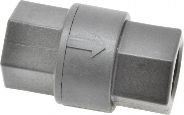 Specialty Mfr - 3/8" Polypropylene Check Valve - Inline, FNPT x FNPT, 125 WOG - Exact Industrial Supply