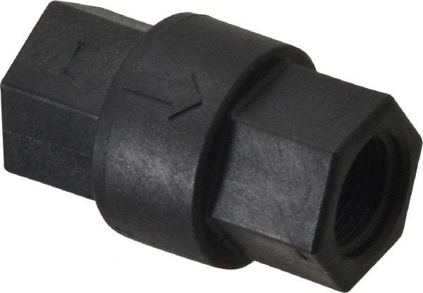Specialty Mfr - 3/8" Polypropylene Check Valve - Inline, FNPT x FNPT, 125 WOG - Exact Industrial Supply
