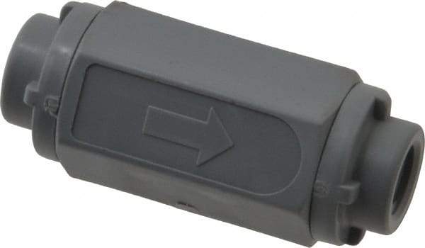 Specialty Mfr - 1/8" PVC Check Valve - Inline, FNPT x FNPT, 125 WOG - Exact Industrial Supply