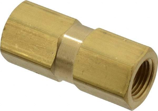Specialty Mfr - 1/8" Brass Check Valve - Inline, FNPT x FNPT, 500 WOG - Exact Industrial Supply