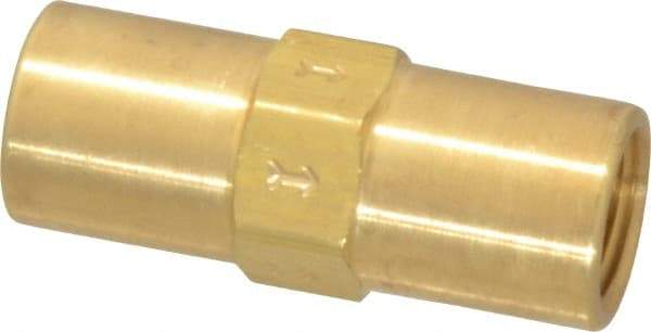 Specialty Mfr - 1/4" Brass Check Valve - Inline, FNPT x FNPT, 500 WOG - Exact Industrial Supply
