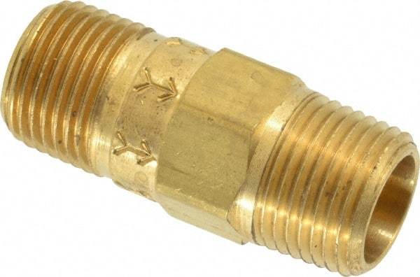 Specialty Mfr - 3/8" Brass Check Valve - Inline, MNPT x MNPT, 500 WOG - Exact Industrial Supply