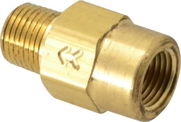 Specialty Mfr - 1/8" Brass Check Valve - Inline, FNPT x MNPT, 500 WOG - Exact Industrial Supply