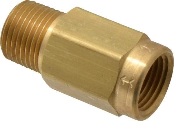 Specialty Mfr - 1/2" Brass Check Valve - Inline, FNPT x MNPT, 500 WOG - Exact Industrial Supply