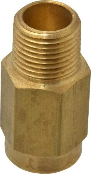 Specialty Mfr - 1/2" Brass Check Valve - Inline, FNPT x MNPT, 500 WOG - Exact Industrial Supply