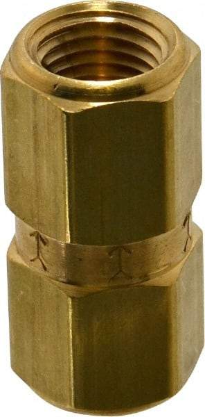 Specialty Mfr - 1/4" Brass Check Valve - Inline, FNPT x FNPT, 1,200 WOG - Exact Industrial Supply