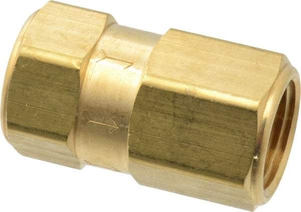 Specialty Mfr - 1/2" Brass Check Valve - Inline, FNPT x FNPT, 1,200 WOG - Exact Industrial Supply