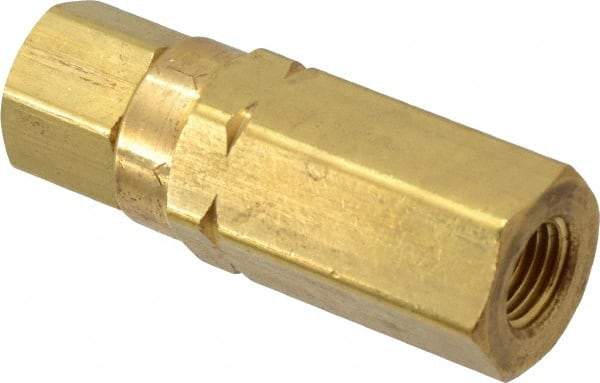 Specialty Mfr - 1/4" Brass Check Valve - Inline, FNPT x FNPT, 3,000 WOG - Exact Industrial Supply