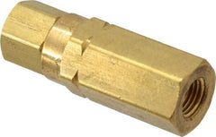 Specialty Mfr - 1/4" Brass Check Valve - Inline, FNPT x FNPT, 3,000 WOG - Exact Industrial Supply