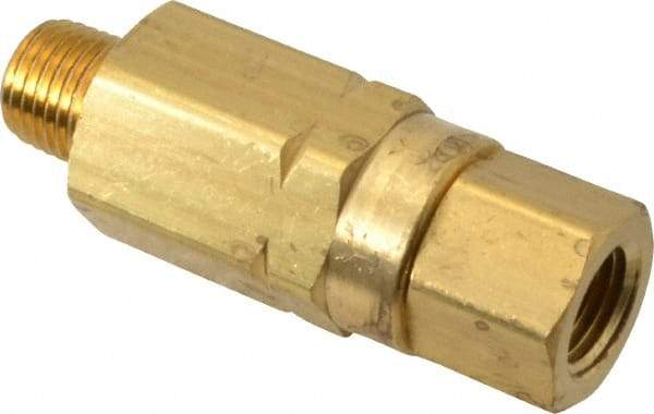 Specialty Mfr - 1/4" Brass Check Valve - Inline, MNPT x FNPT, 3,000 WOG - Exact Industrial Supply