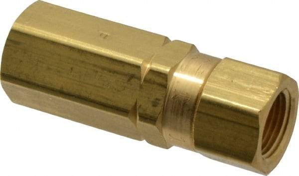 Specialty Mfr - 3/8" Brass Check Valve - Inline, FNPT x FNPT, 3,000 WOG - Exact Industrial Supply