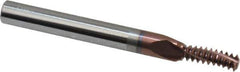 Carmex - 5/16-18 UNC, 0.197" Cutting Diam, 3 Flute, Solid Carbide Helical Flute Thread Mill - Internal Thread, 0.58" LOC, 2-1/2" OAL, 1/4" Shank Diam - Exact Industrial Supply