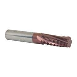 Carmex - 1-12 to 1-1/2 - 12 UNF, 5/8" Cutting Diam, 5 Flute, Solid Carbide Helical Flute Thread Mill - Internal Thread, 1.63" LOC, 4" OAL, 5/8" Shank Diam - Exact Industrial Supply