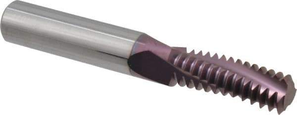 Carmex - 3/4-10 UNC, 0.472" Cutting Diam, 3 Flute, Solid Carbide Helical Flute Thread Mill - Internal Thread, 1.35" LOC, 3-1/2" OAL, 1/2" Shank Diam - Exact Industrial Supply