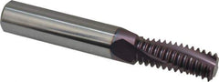 Carmex - 7/8-9 UNC, 0.591" Cutting Diam, 3 Flute, Solid Carbide Helical Flute Thread Mill - Internal Thread, 1-1/2" LOC, 4" OAL, 5/8" Shank Diam - Exact Industrial Supply