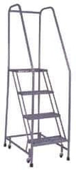 Cotterman - 70" 4 Step Ladder - 350 Lb Capacity, 40" Platform Height, 20" Base Width x 31" Depth, Grip Strut - Exact Industrial Supply