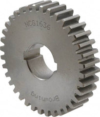 Browning - 16 Pitch, 2-1/4" Pitch Diam, 2.37" OD, 36 Tooth Change Gear - 1/2" Face Width, 3/4" Bore Diam, 14.5° Pressure Angle, Steel - Exact Industrial Supply