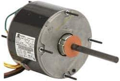 US Motors - 1/3 hp, TEAO Enclosure, Auto Thermal Protection, 1,075 RPM, 208-230 Volt, 60 Hz, Single Phase Permanent Split Capacitor (PSC) Motor - Size 48Y Frame, Stud/Band Mount, 1 Speed, Sleeve Bearings, 2.1 Full Load Amps, B Class Insulation, Reversible - Exact Industrial Supply