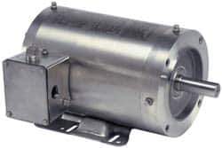 US Motors - 2 hp, TEFC Enclosure, No Thermal Protection, 1,725 RPM, 208-230/460 Volt, 60 Hz, Three Phase Energy Efficient Motor - Size 56HC Frame, C-Face/Base Mount, 1 Speed, Ball Bearings, 7.0-7.0/3.5 Full Load Amps, F Class Insulation, Reversible - Exact Industrial Supply