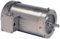 US Motors - 1.5 hp, TENV Enclosure, No Thermal Protection, 1,725 RPM, 208-230/460 Volt, 60 Hz, Three Phase Energy Efficient Motor - Size 145TC Frame, C-Face Mount, 1 Speed, Ball Bearings, 4.9-4.8/2.4 Full Load Amps, F Class Insulation, Reversible - Exact Industrial Supply