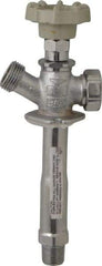 B&K Mueller - 1/2" Pipe, 4" Long Shank, Chrome Plated Brass Antisiphon Frostfree Sillcock - Handwheel Handle, Male & Solder End Connections, 125 psi WOG Rating - Exact Industrial Supply