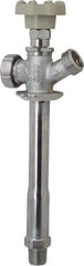 B&K Mueller - 1/2" Pipe, 6" Long Shank, Chrome Plated Brass Antisiphon Frostfree Sillcock - Handwheel Handle, Male & Solder End Connections, 125 psi WOG Rating - Exact Industrial Supply
