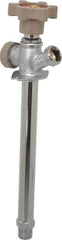 B&K Mueller - 1/2" Pipe, 8" Long Shank, Chrome Plated Brass Antisiphon Frostfree Sillcock - Handwheel Handle, Male & Solder End Connections, 125 psi WOG Rating - Exact Industrial Supply