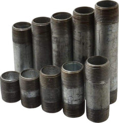 B&K Mueller - 60 Piece, 1" Pipe, Galvanized Pipe Nipple Set - Schedule 40, (6) Close, (6) 2, (6) 2-1/2, (6) 3, (6) 3-1/2, (6) 4, (6) 4-1/2, (6) 5, (6) 5-1/2, (6) 6 - Exact Industrial Supply