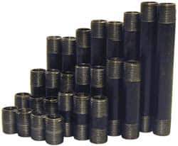 B&K Mueller - 60 Piece, 1-1/2" Pipe, Black Finished Steel Pipe Nipple Set - Schedule 40, (6) Close, (6) 2, (6) 2-1/2, (6) 3, (6) 3-1/2, (6) 4, (6) 4-1/2, (6) 5, (6) 5-1/2, (6) 6 - Exact Industrial Supply