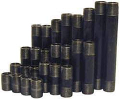 B&K Mueller - 60 Piece, 1-1/2" Pipe, Black Finished Steel Pipe Nipple Set - Schedule 40, (6) Close, (6) 2, (6) 2-1/2, (6) 3, (6) 3-1/2, (6) 4, (6) 4-1/2, (6) 5, (6) 5-1/2, (6) 6 - Exact Industrial Supply