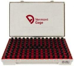Vermont Gage - 125 Piece, 0.501-0.625 Inch Diameter Plug and Pin Gage Set - Plus 0.0002 Inch Tolerance, Class ZZ - Exact Industrial Supply