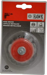 Value Collection - 2-3/4" Diam, 1/4" Shank Diam, Steel Fill Cup Brush - 0.012 Wire Diam, 6,000 Max RPM - Exact Industrial Supply