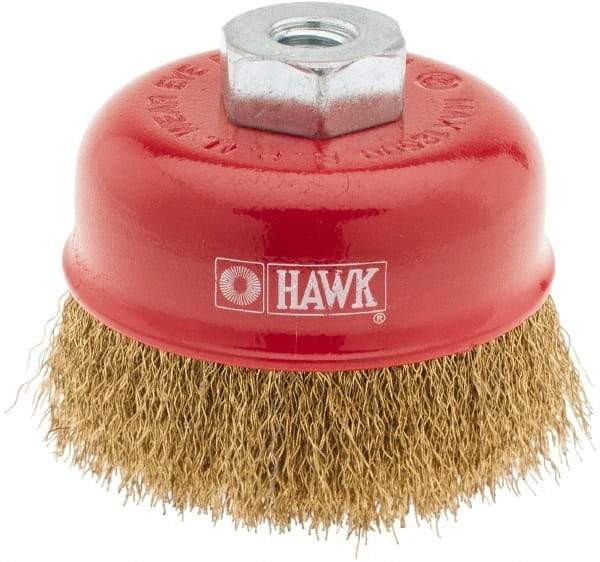 Value Collection - 3" Diam, M10x1.50 Threaded Arbor, Steel Fill Cup Brush - 0.008 Wire Diam, 12,500 Max RPM - Exact Industrial Supply