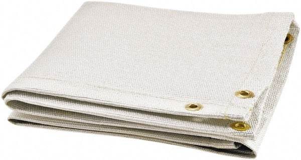 Steiner - 6' High x 6' Wide x 0.08" Thick Uncoated Fiberglass Welding Blanket - White, Grommet - Exact Industrial Supply