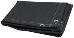 Steiner - 10' High x 6' Wide Acrylic Coated Fiberglass Welding Blanket - Black, Grommet - Exact Industrial Supply