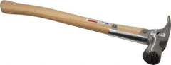 Stanley - 1-3/8 Lb Head, Straight Framing Hammer - 18" OAL, 1-1/2" Face Diam, Checkered Face, Wood Handle - Exact Industrial Supply