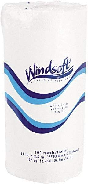 Windsoft - Perforated Roll of 2 Ply White Paper Towels - 15-1/2" Wide - Exact Industrial Supply