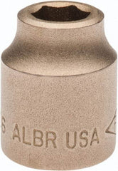 Ampco - 7/16", 1/2" Drive, Standard Hand Socket - 6 Points, 1-3/16" OAL, Aluminum Bronze - Exact Industrial Supply