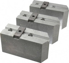 Abbott Workholding Products - 12" & Up Chuck Capacity, Tongue & Groove Attachment, Square Soft Lathe Chuck Jaw - 3 Jaws, Aluminum, 2-1/2" Btw Mount Hole Ctrs, 5-1/2" Long x 2" Wide x 3" High, 1/2" Groove, 1/2" Fastener - Exact Industrial Supply
