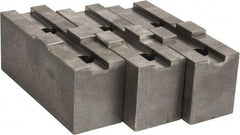 Abbott Workholding Products - 10" & Up Chuck Capacity, Tongue & Groove Attachment, Square Soft Lathe Chuck Jaw - 3 Jaws, Steel, 2-1/8" Btw Mount Hole Ctrs, 4-1/2" Long x 1-1/2" Wide x 2" High, 1/2" Groove, 1/2" Fastener - Exact Industrial Supply