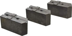Abbott Workholding Products - 12" & Up Chuck Capacity, Tongue & Groove Attachment, Square Soft Lathe Chuck Jaw - 3 Jaws, Steel, 2-1/2" Btw Mount Hole Ctrs, 5-1/2" Long x 2" Wide x 3" High, 1/2" Groove, 1/2" Fastener - Exact Industrial Supply
