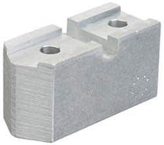 Abbott Workholding Products - 10 to 12" Chuck Capacity, Serrated Attachment, Square Soft Lathe Chuck Jaw - 3 Jaws, Steel, 1-3/4" Btw Mount Hole Ctrs, 5-1/2" Long x 2" Wide x 3" High, 3/4" Groove, 1/2" Fastener - Exact Industrial Supply