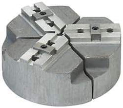 Abbott Workholding Products - 15" & Up Chuck Capacity, Tongue & Groove Attachment, Round Soft Lathe Chuck Jaw - 3 Jaws, Cast Aluminum, 3" Btw Mount Hole Ctrs, 18" Wide x 4" High, 1/2" Groove, 5/8" Fastener - Exact Industrial Supply