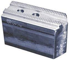 Abbott Workholding Products - 15" & Up Chuck Capacity, 3mm x 60° Serrated Attachment, Square Soft Lathe Chuck Jaw - 3 Jaws, Steel, 1.9685" Btw Mount Hole Ctrs, 6-1/2" Long x 2-1/2" Wide x 3" High, 0.8661" Groove, 0.7874" & 20mm Fastener - Exact Industrial Supply