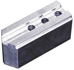 Abbott Workholding Products - 12" & Up Chuck Capacity, 1/16" x 90 Serrated Attachment, Square Soft Lathe Chuck Jaw - 3 Jaws, Aluminum, 1.181" Btw Mount Hole Ctrs, 5-1/2" Long x 2" Wide x 2" High, 0.827" Groove, 0.6299" & 16mm Fastener - Exact Industrial Supply