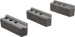 Abbott Workholding Products - 12" & Up Chuck Capacity, 1/16" x 90 Serrated Attachment, Square Soft Lathe Chuck Jaw - 3 Jaws, Steel, 1-3/16" Btw Mount Hole Ctrs, 5-1/2" Long x 2" Wide x 2" High, 0.787" Groove, 1/2" Fastener - Exact Industrial Supply